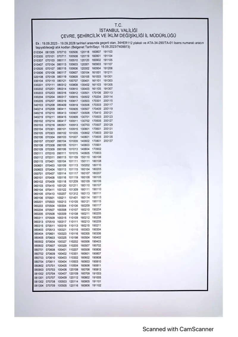 Atık Taşıma Araç Lisansı Atık Kodları Listesi (Sayfa 3) (Belge No: ATA-34-290/TA-01 (Ek)) - Katkısan Elektronik Atık